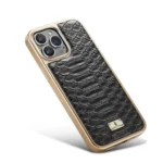 Fierre Shann Python Texture Electroplating PU Phone Case, For iPhone 15 Pro, For iPhone 15 Plus, For iPhone 15, For iPhone 14 Plus, For iPhone 14 - Image 4