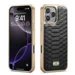Fierre Shann Python Texture Electroplating PU Phone Case, For iPhone 16 Pro Max, For iPhone 16 Pro, For iPhone 16 Plus, For iPhone 16, For iPhone 15 Pro Max