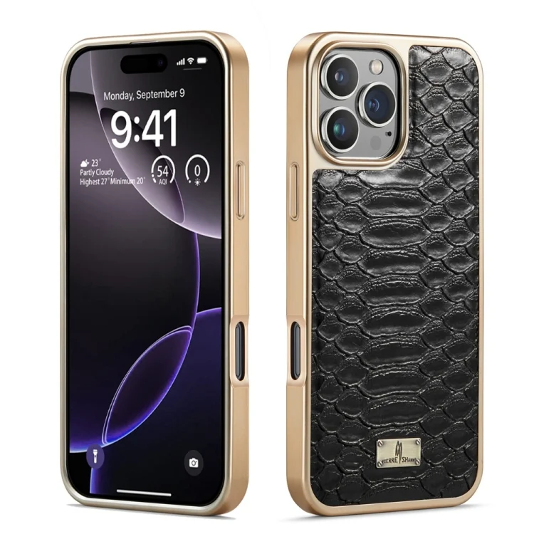 Fierre Shann Python Texture Electroplating PU Phone Case, For iPhone 16 Pro Max, For iPhone 16 Pro, For iPhone 16 Plus, For iPhone 16, For iPhone 15 Pro Max