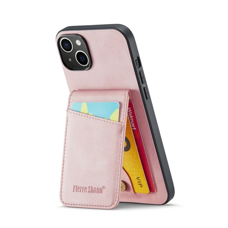 EDA005265203A_3.webp Fierre Shann Crazy Horse Card Holder Back Cover PU Phone Case, For iPhone 15 Plus, For iPhone 15 - Image 4