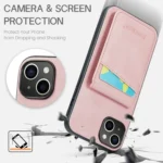 Fierre Shann Crazy Horse Card Holder Back Cover PU Phone Case, For iPhone 15 Plus, For iPhone 15 - Image 6
