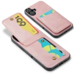 Fierre Shann Crazy Horse Card Holder Back Cover PU Phone Case, For iPhone 16, For iPhone 15 Pro Max, For iPhone 15 Pro - Image 3