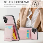 Fierre Shann Crazy Horse Card Holder Back Cover PU Phone Case, For iPhone 16, For iPhone 15 Pro Max, For iPhone 15 Pro - Image 4