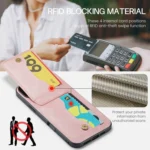 Fierre Shann Crazy Horse Card Holder Back Cover PU Phone Case, For iPhone 16, For iPhone 15 Pro Max, For iPhone 15 Pro - Image 5