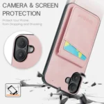 Fierre Shann Crazy Horse Card Holder Back Cover PU Phone Case, For iPhone 16, For iPhone 15 Pro Max, For iPhone 15 Pro - Image 6