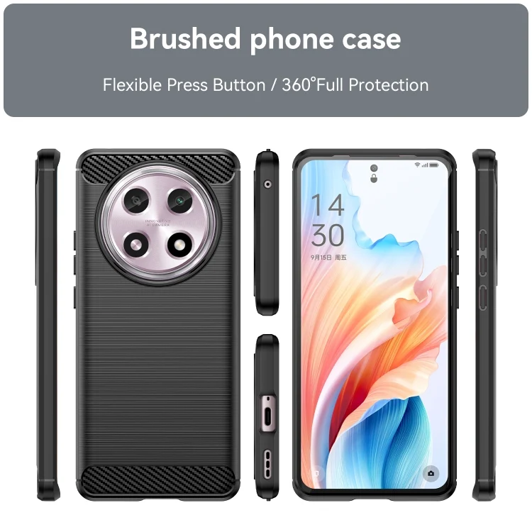EDA005272603A_1.webp Carbon Fiber Brushed Texture TPU Phone Case, For OPPO A2 Pro, For OPPO A58 4G, For OPPO K11 5G, For OPPO Find X8 Pro - Image 2