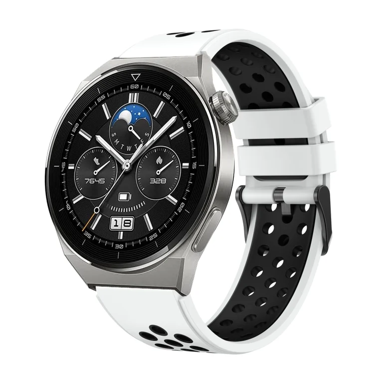 Two Color Round Hole Silicone Watch Band