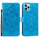 Mandala Embossing Pattern Horizontal Flip Leather Phone Case, For iPhone 15 Pro Max, For iPhone 15 Pro
