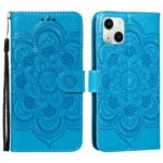 Mandala Embossing Pattern Horizontal Flip Leather Phone Case, For iPhone 15 Plus, For iPhone 15