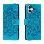 Mandala Embossing Pattern Horizontal Flip Leather Phone Case, For iPhone 16 Plus, For iPhone 16