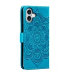 Mandala Embossing Pattern Horizontal Flip Leather Phone Case, For iPhone 16 Plus, For iPhone 16 - Image 3