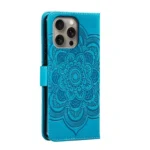 Mandala Embossing Pattern Horizontal Flip Leather Phone Case, For iPhone 16 Pro Max, For iPhone 16 Pro - Image 3