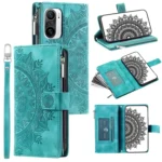 Multi-Card Totem Zipper Leather Phone Case, For Xiaomi Redmi K40