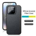 wlons Magsafe Carbon Fiber Kevlar TPU Phone Case, For iPhone 15 Pro Max, For iPhone 15 Pro, For iPhone 15 Plus, For iPhone 15 - Image 2