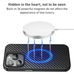wlons Magsafe Carbon Fiber Kevlar TPU Phone Case, For iPhone 15 Pro Max, For iPhone 15 Pro, For iPhone 15 Plus, For iPhone 15 - Image 4
