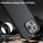 wlons Magsafe Carbon Fiber Kevlar TPU Phone Case, For iPhone 15 Pro Max, For iPhone 15 Pro, For iPhone 15 Plus, For iPhone 15 - Image 6