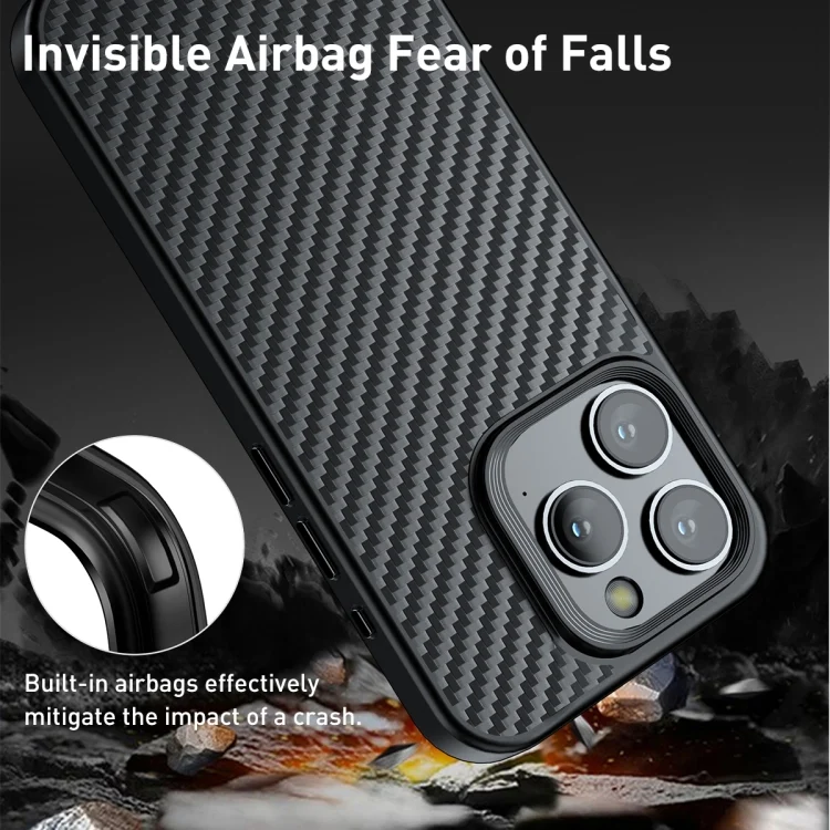 EDA005385102A_5.webp wlons Magsafe Carbon Fiber Kevlar TPU Phone Case, For iPhone 15 Pro Max, For iPhone 15 Pro, For iPhone 15 Plus, For iPhone 15 - Image 6