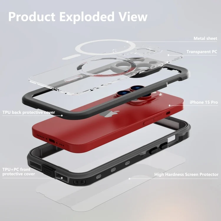 EDA005385501A_3.webp RedPepper IP68 Waterproof MagSafe Phone Case, For iPhone 15 Pro Max, For iPhone 15 Pro, For iPhone 15 Plus, For iPhone 15 - Image 5