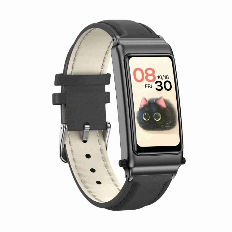 EDA005405101A_1.webp K80 1.57 inch Leather Band IP67 Earphone Detachable Smart Watch Support Bluetooth Call - Image 12