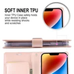 GOOSPERY RICH DIARY Crazy Horse Texture Leather Phone Case, For iPhone 15, For iPhone 15 Plus - Image 5