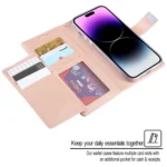 GOOSPERY RICH DIARY Crazy Horse Texture Leather Phone Case, For iPhone 15 Pro Max, For iPhone 15 Pro - Image 6