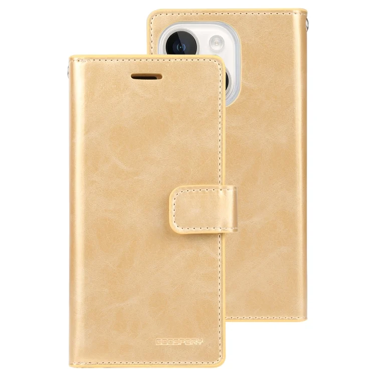 GOOSPERY MANSOOR DIARY 9 Card Slots Leather Phone Case, For iPhone 15, For iPhone 15 Plus