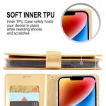 GOOSPERY MANSOOR DIARY 9 Card Slots Leather Phone Case, For iPhone 15, For iPhone 15 Plus - Image 5