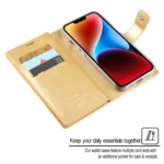 GOOSPERY MANSOOR DIARY 9 Card Slots Leather Phone Case, For iPhone 15, For iPhone 15 Plus - Image 6