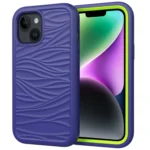 Wave Pattern 3 in 1 Silicone + PC Phone Case, For iPhone 15