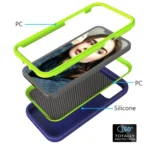 Wave Pattern 3 in 1 Silicone + PC Phone Case, For iPhone 15 - Image 2