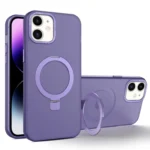 MagSafe Metal Holder Frosted Translucent Phone Case, For iPhone 12 / 12 Pro, For iPhone 12 Pro Max, For iPhone 11 Pro Max