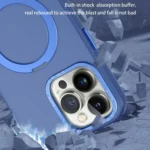 MagSafe Metal Holder Frosted Translucent Phone Case, For iPhone 15 Pro Max, For iPhone 15 Pro, For iPhone 15 Plus - Image 5