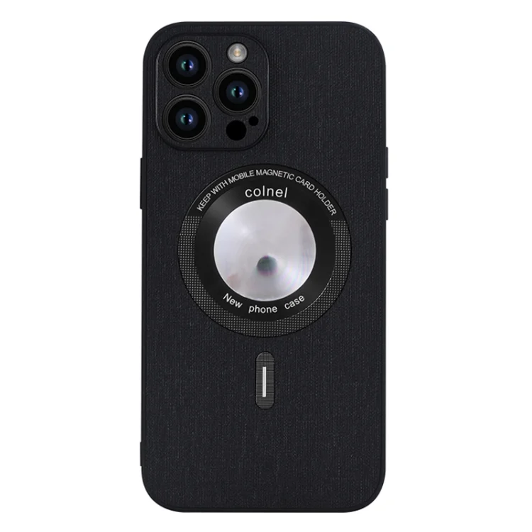 Cloth Texture MagSafe Magnetic PU Phone Case, For iPhone 15 Pro Max, For iPhone 15 Pro