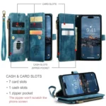 CaseMe C30 Multifunctional Leather Phone Case, For iPhone 15 Pro Max, For iPhone 15 Pro, For iPhone 15 Plus, For iPhone 15 - Image 3