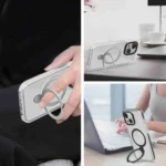 Kingsteel Wolf MagSafe Holder Transparent Phone Case, For iPhone 15 Pro Max, For iPhone 15 Pro, For iPhone 15 Plus, For iPhone 15 - Image 3