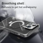 Skin Feel PC+TPU Cooling Magnetic Magsafe Phone Case with Stand, For iPhone 15 Pro, For iPhone 15 Plus - Image 7