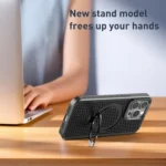 Skin Feel PC+TPU Cooling Magnetic Magsafe Phone Case with Stand, For iPhone 15 Pro, For iPhone 15 Plus - Image 8