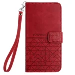 Rhombic Texture Leather Phone Case with Lanyard, For iPhone 15 Pro Max, For iPhone 15 Pro, For iPhone 15 Plus, For iPhone 15 - Image 2