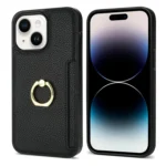 Ring Card  Litchi Leather Back Phone Case, For iPhone 15, For iPhone 14 Plus, For iPhone 14 - Image 2