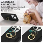 Ring Card  Litchi Leather Back Phone Case, For iPhone 15, For iPhone 14 Plus, For iPhone 14 - Image 6