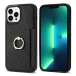 Ring Card  Litchi Leather Back Phone Case, For iPhone 13 Pro Max, For iPhone 13 Pro, For iPhone 13 - Image 2