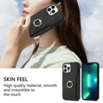 Ring Card  Litchi Leather Back Phone Case, For iPhone 13 Pro Max, For iPhone 13 Pro, For iPhone 13 - Image 4