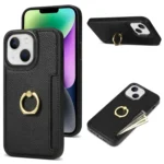 Ring Card  Litchi Leather Back Phone Case, For iPhone 13 mini, For iPhone 12, For iPhone 12 Pro Max