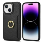 Ring Card  Litchi Leather Back Phone Case, For iPhone 13 mini, For iPhone 12, For iPhone 12 Pro Max - Image 2