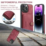 JEEHOOD Retro Magnetic Detachable Leather Phone Case, For iPhone 15 Pro Max, For iPhone 15 Pro, For iPhone 15 Plus, For iPhone 15 - Image 2