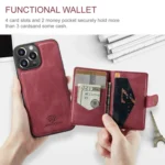 JEEHOOD Retro Magnetic Detachable Leather Phone Case, For iPhone 15 Pro Max, For iPhone 15 Pro, For iPhone 15 Plus, For iPhone 15 - Image 3