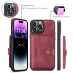 JEEHOOD Retro Magnetic Detachable Leather Phone Case, For iPhone 15 Pro Max, For iPhone 15 Pro, For iPhone 15 Plus, For iPhone 15 - Image 5