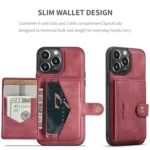 JEEHOOD Retro Magnetic Detachable Leather Phone Case, For iPhone 15 Pro Max, For iPhone 15 Pro, For iPhone 15 Plus, For iPhone 15 - Image 6