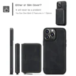 JEEHOOD Magnetic Zipper Wallet Leather Phone Case, For iPhone 15 Pro Max, For iPhone 15 Pro, For iPhone 15 Plus, For iPhone 15 - Image 4