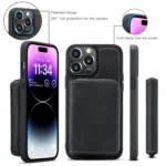 JEEHOOD Magnetic Zipper Wallet Leather Phone Case, For iPhone 15 Pro Max, For iPhone 15 Pro, For iPhone 15 Plus, For iPhone 15 - Image 5